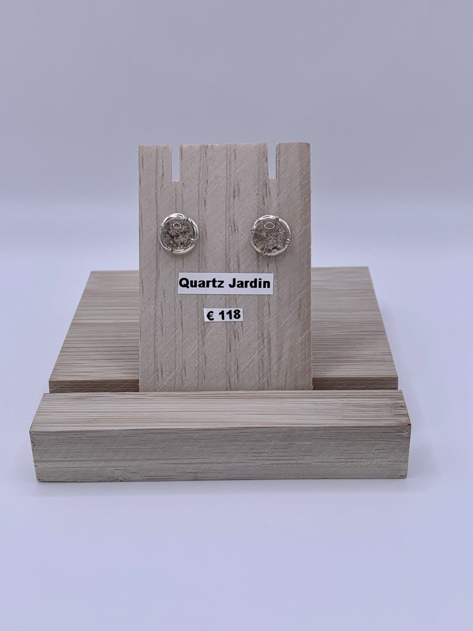 Boucles d’oreilles en argent et quartz jardin - shop_name Lithothérapie