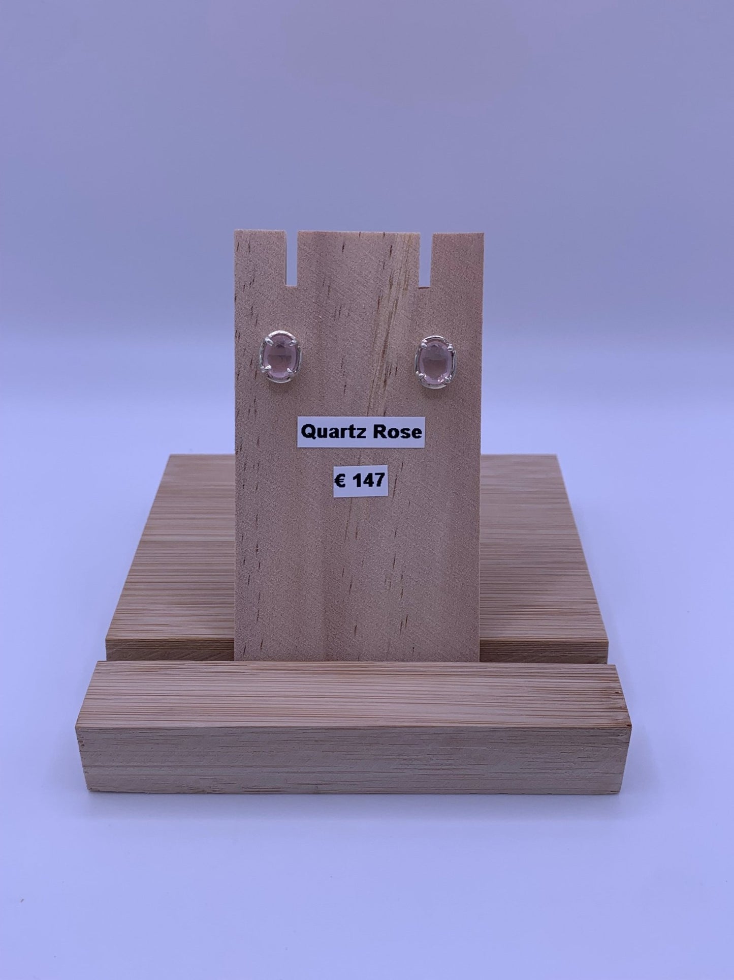 Boucles d’oreilles en argent et quartz rose - shop_name Lithothérapie