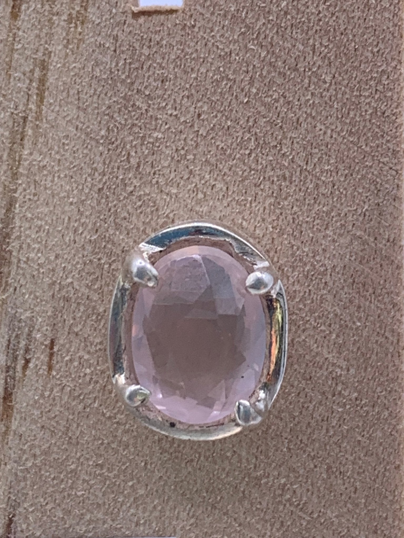 Boucles d’oreilles en argent et quartz rose - shop_name Lithothérapie