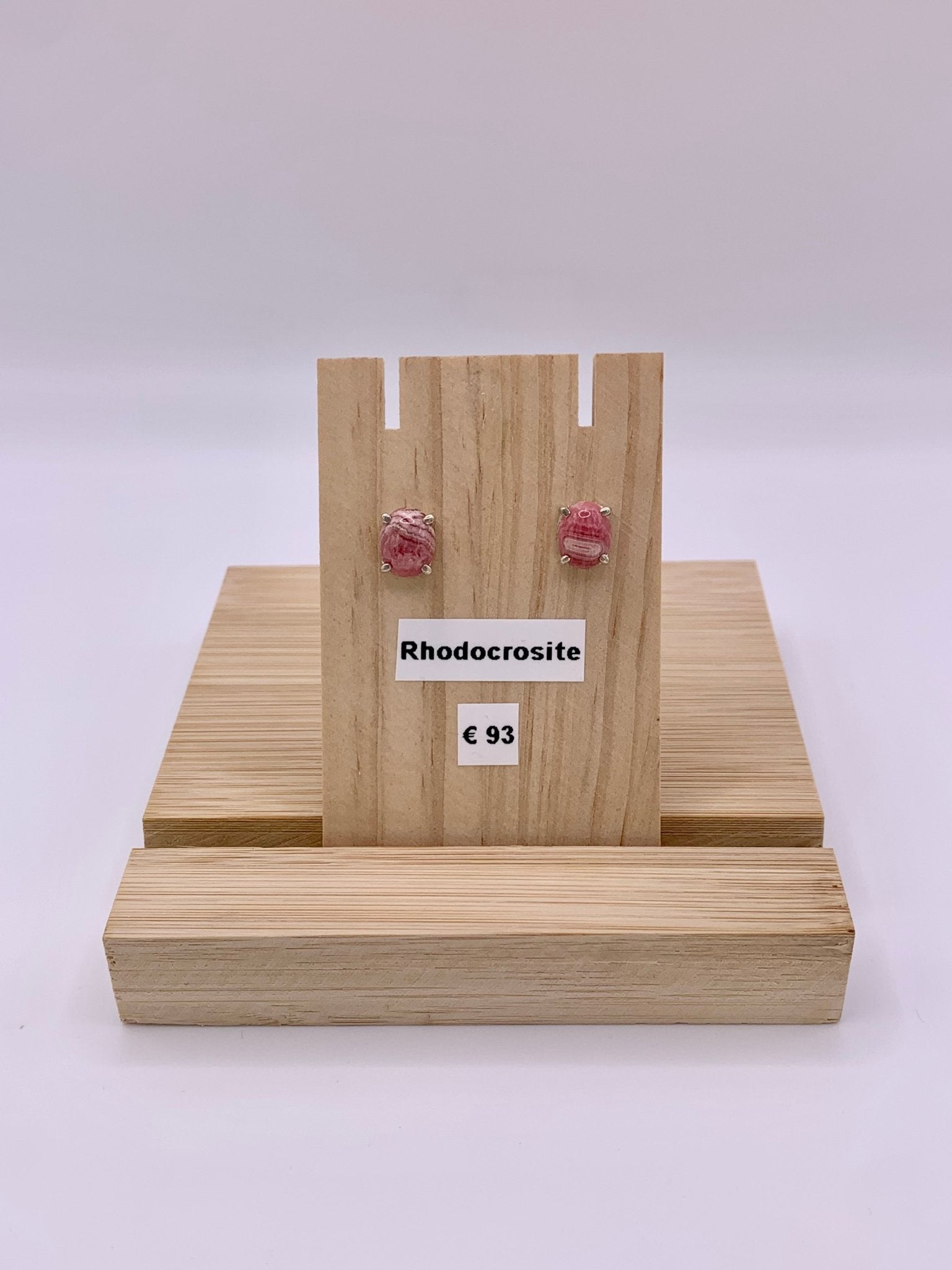 Boucles d’oreilles en argent et rhodocrosite - shop_name Lithothérapie