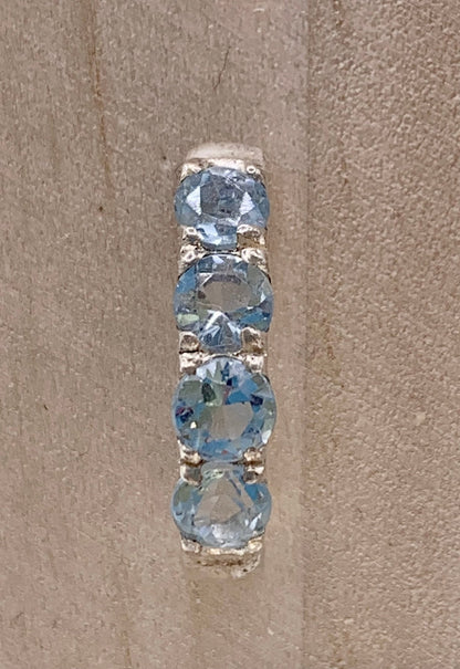 Boucles d’oreilles en argent et topaze bleue - shop_name Lithothérapie