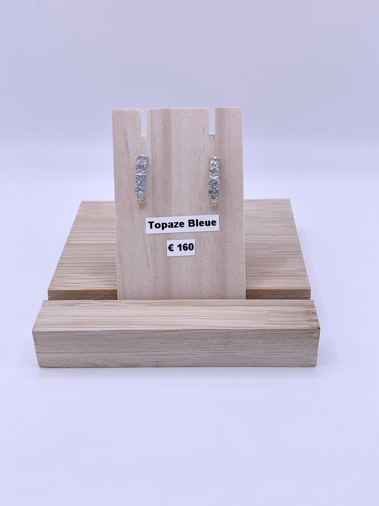 Boucles d’oreilles en argent et topaze bleue - shop_name Lithothérapie
