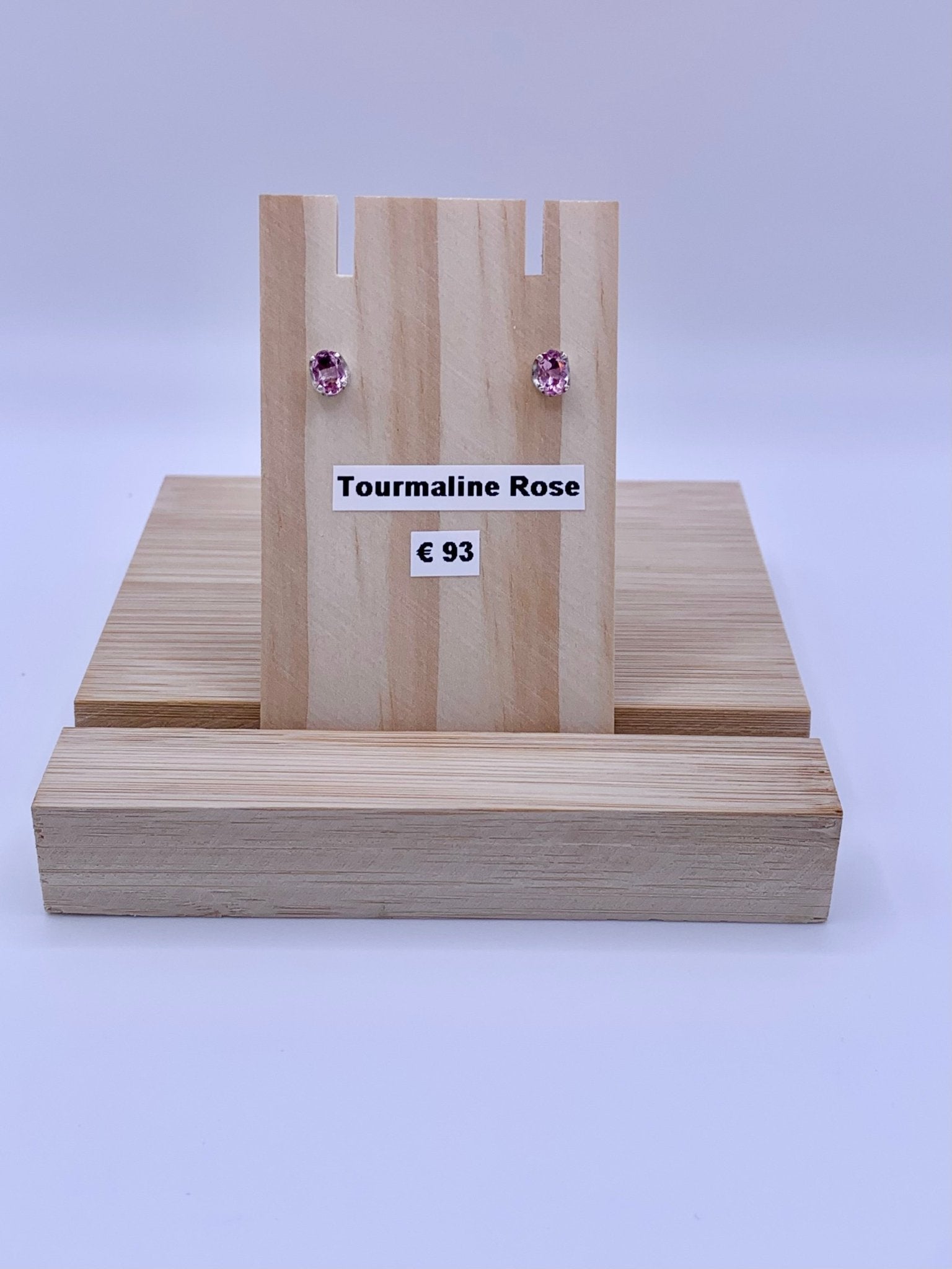 Boucles d’oreilles en argent et tourmaline rose - shop_name Lithothérapie
