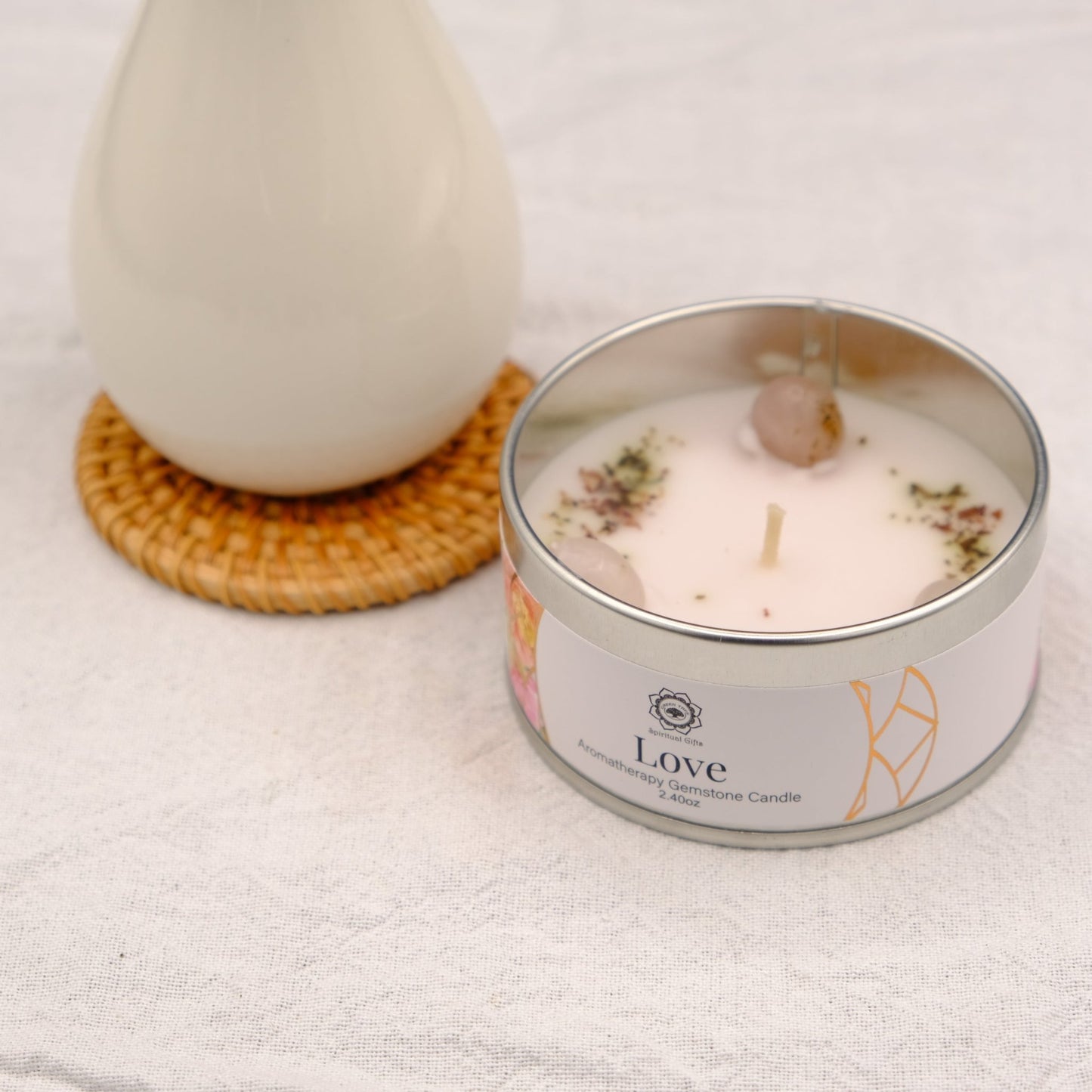 Bougie Amour à la rose - shop_name Lithothérapie