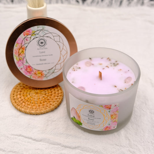 Bougie Amour à la rose - shop_name Lithothérapie