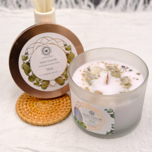 Bougie Croissance intérieure à la menthe - shop_name Lithothérapie