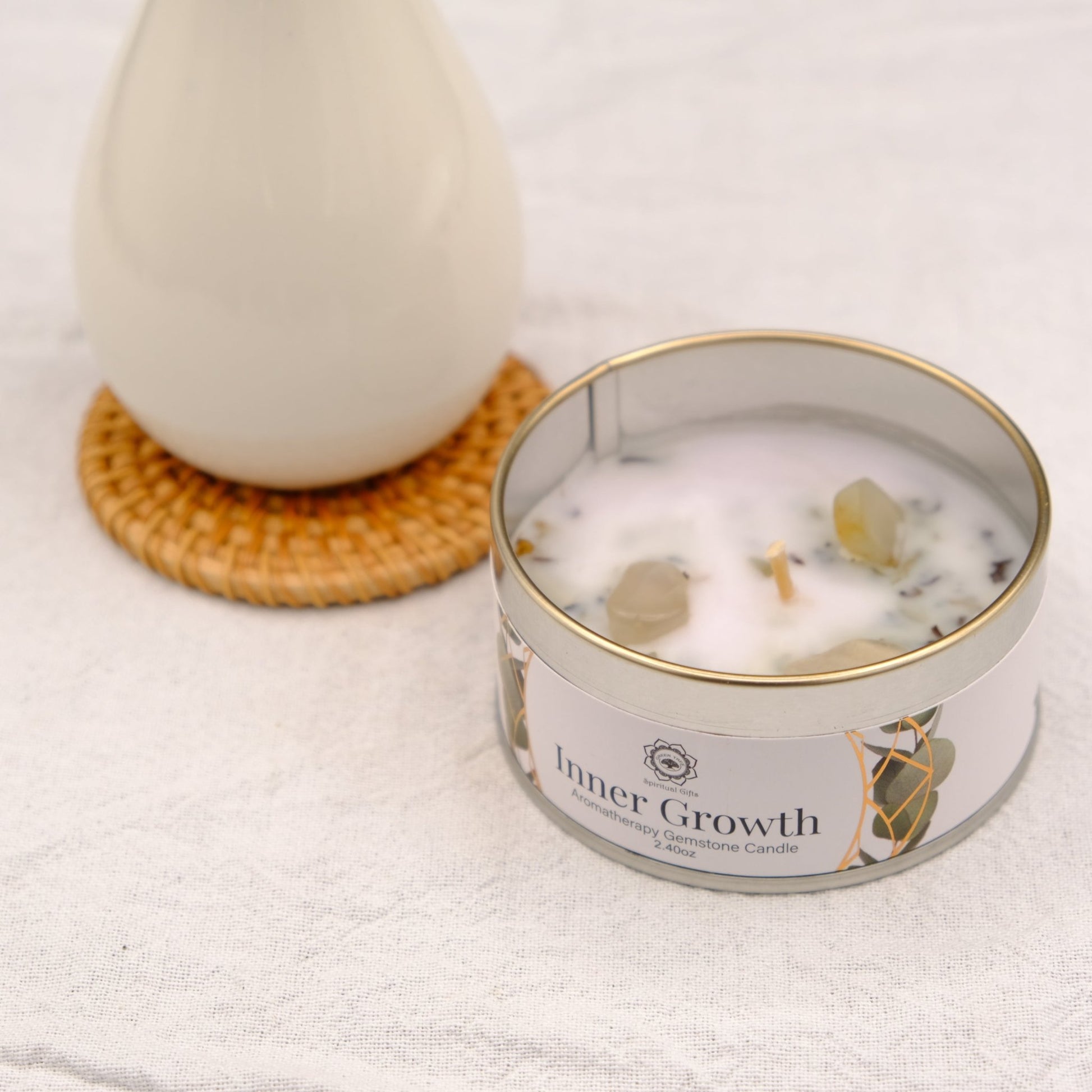 Bougie Croissance intérieure à la menthe - shop_name Lithothérapie