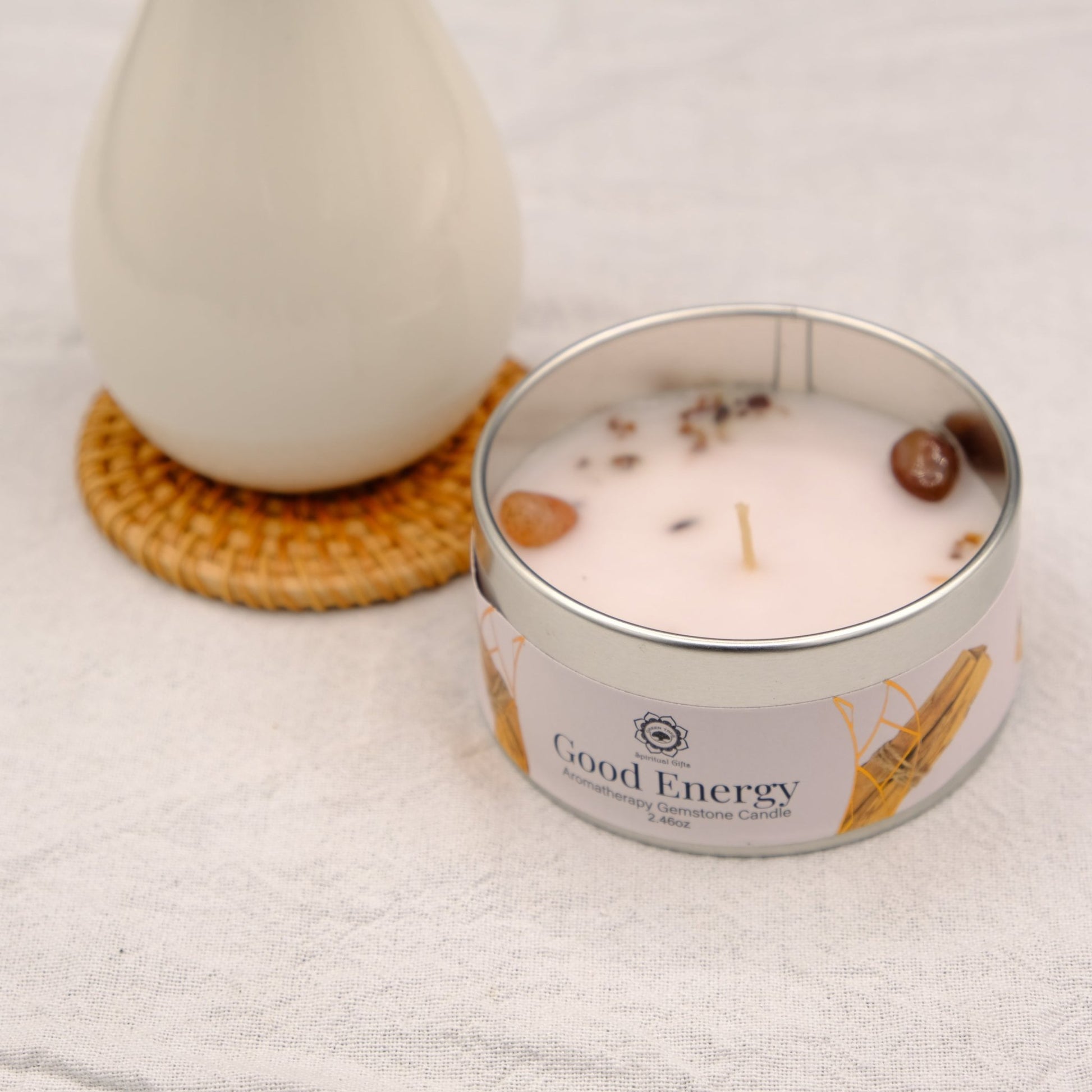 Bougie Energie positive au Palo Santo - shop_name Lithothérapie