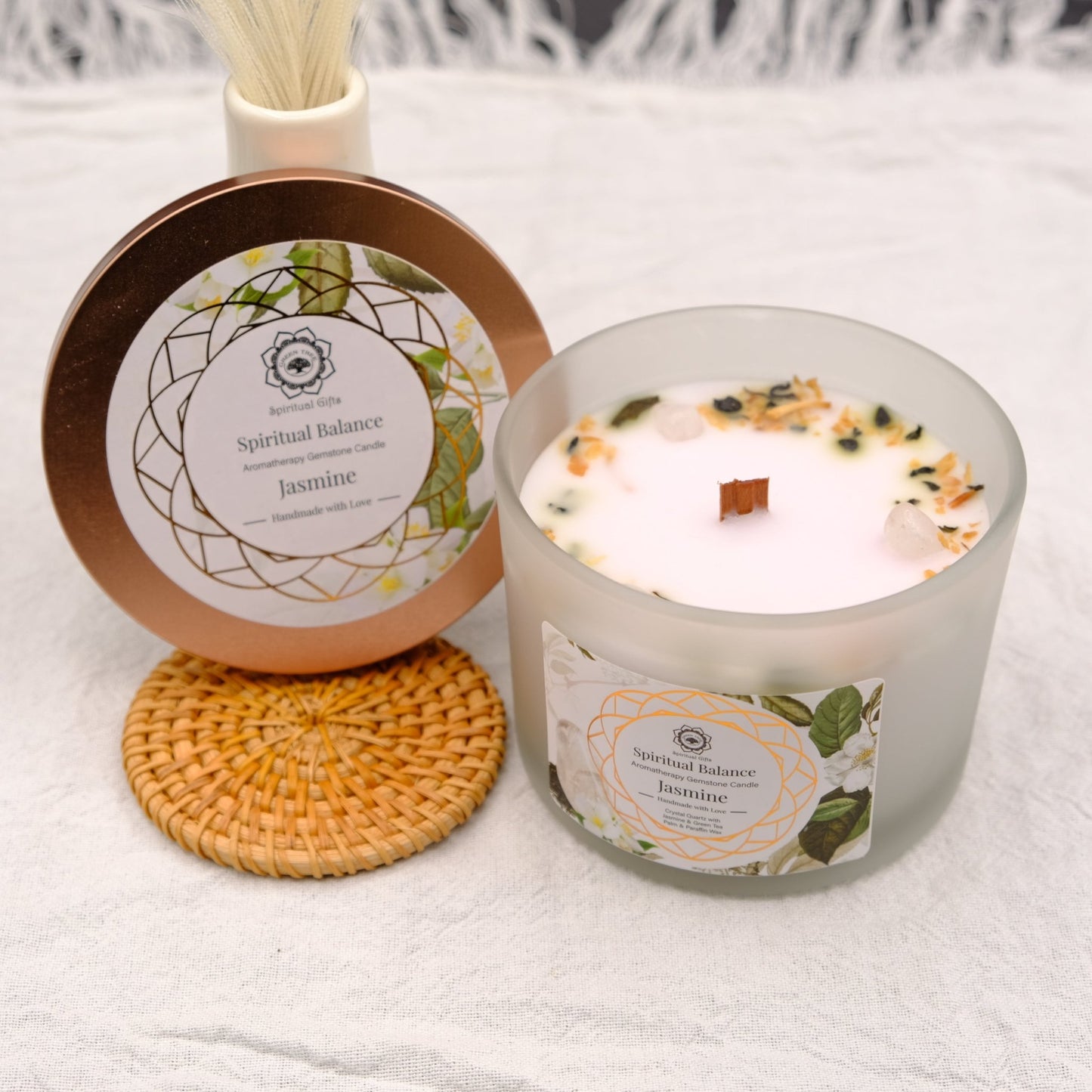 Bougie Equilibre Spirituel au jasmin - shop_name Lithothérapie