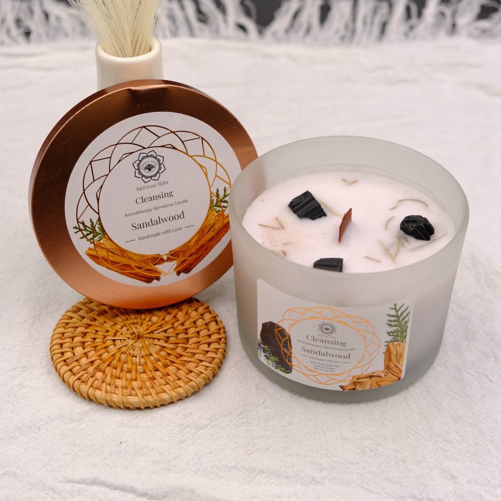 Bougie Nettoyage au bois de Santal - shop_name Lithothérapie