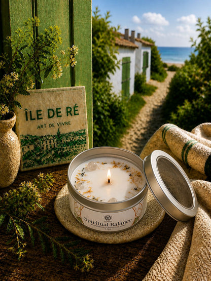 Bougie Parfumée Jasmin & Cristal de Roche – Élégance Florale - shop_name Lithothérapie