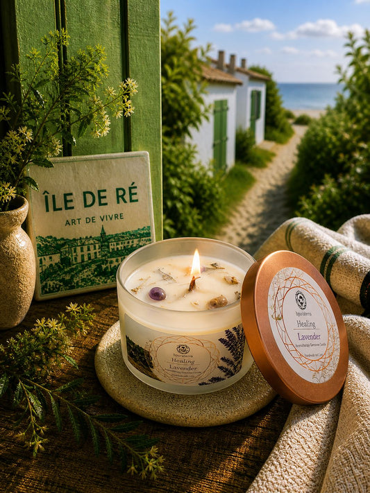 Bougie Parfumée Lavande & Améthyste – Relaxation Apaisante - shop_name Lithothérapie