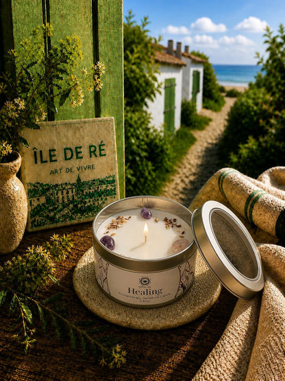 Bougie Parfumée Lavande & Améthyste – Relaxation Apaisante - shop_name Lithothérapie