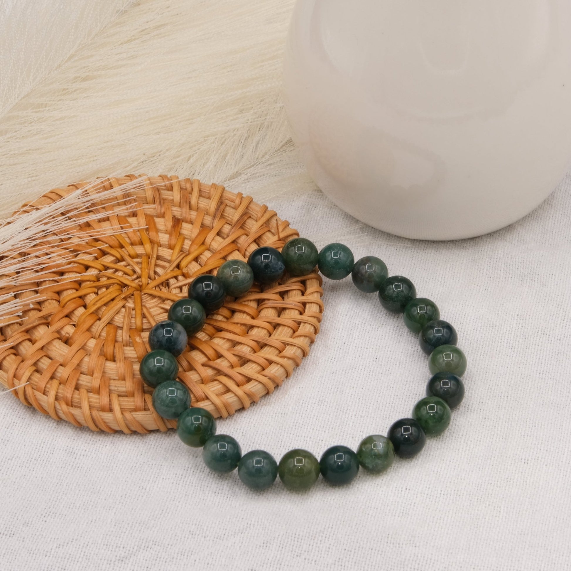Bracelet Agate Mousse Verte - shop_name Lithothérapie