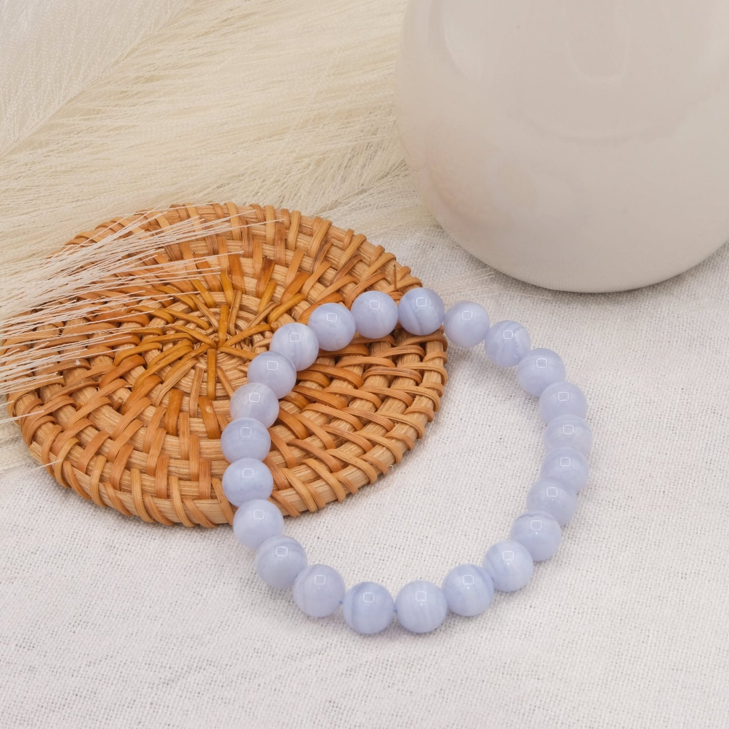 Bracelet Calcédoine bleue - shop_name Lithothérapie