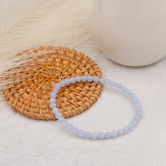 Bracelet Calcédoine bleue - shop_name Lithothérapie
