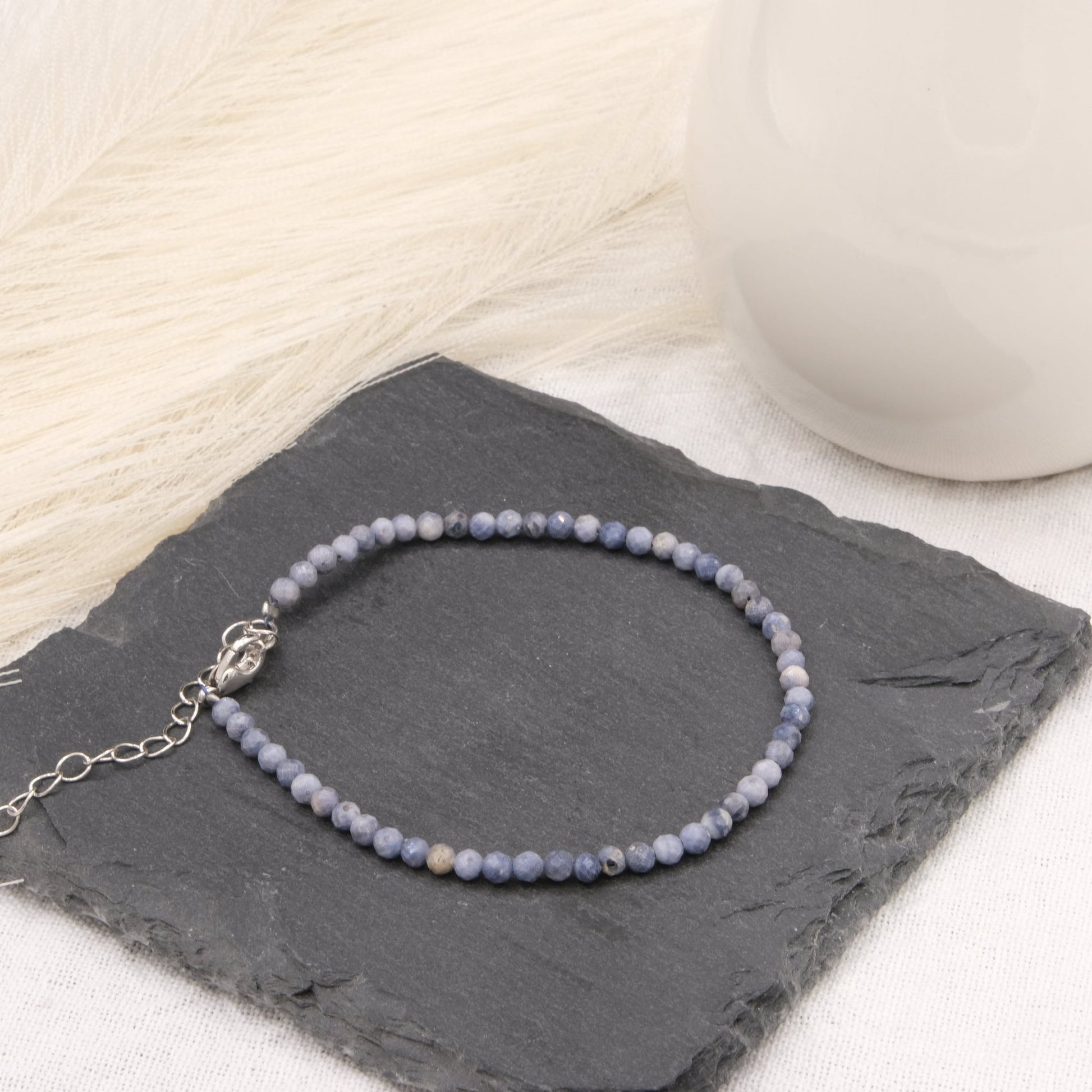 Bracelet Corail bleu 3mm facetté - shop_name Lithothérapie