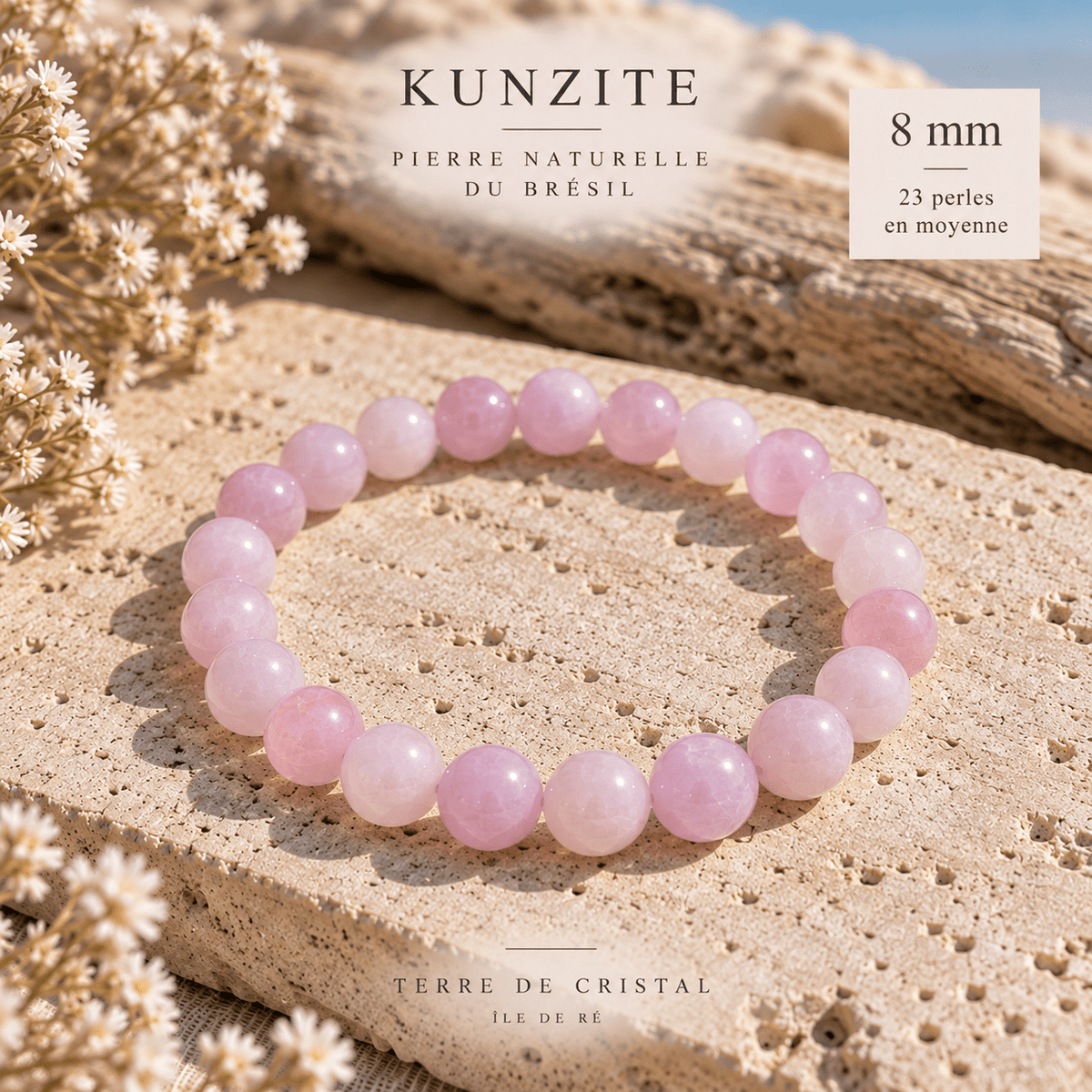 Bracelet Kunzite - shop_name Lithothérapie