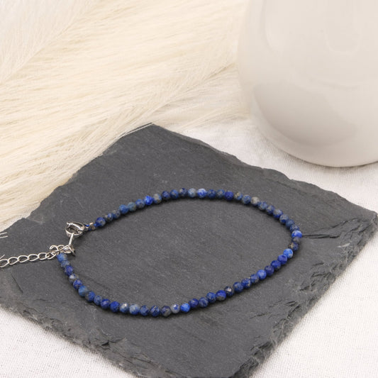 Bracelet Lapis Lazuli 3mm facetté - shop_name Lithothérapie