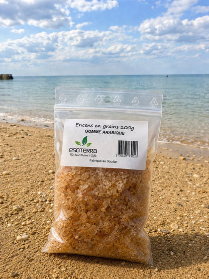 Encens en Grains Gomme Arabique Naturelle – Résine Naturelle à Brûler | Terre de Cristal