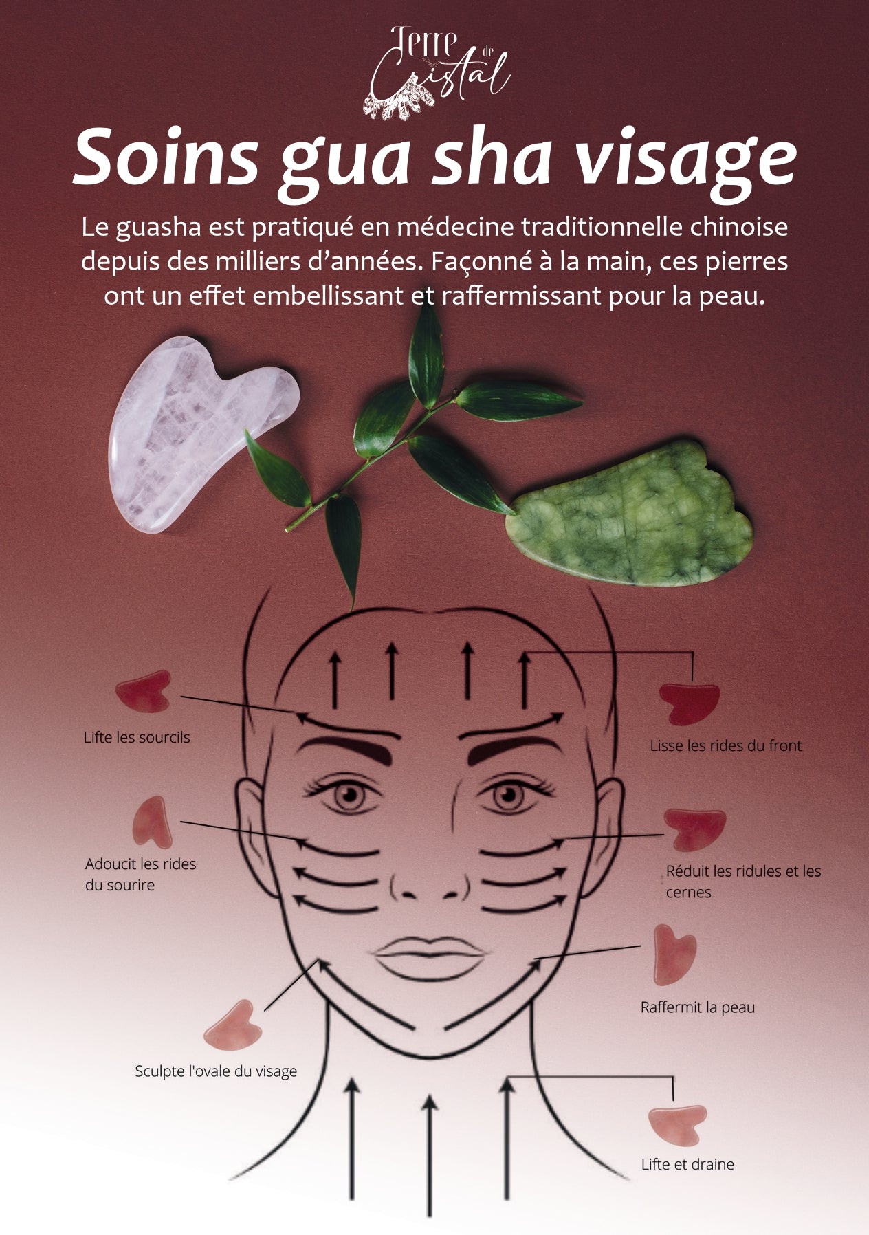 Gua Sha en Quartz Rose – Massage Visage & Bien-Être