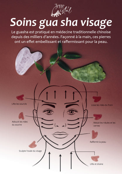 Gua Sha en Quartz Rose – Massage Visage & Bien-Être