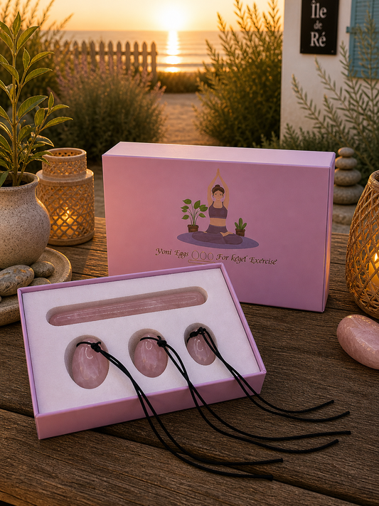 Coffret Œufs de Yoni Quartz Rose – Exercices de Kegel & Renforcement du Périnée (3 Tailles)