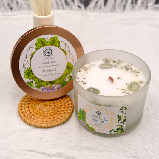 Bougie Bonne chance au Patchouli-Terre de Cristal