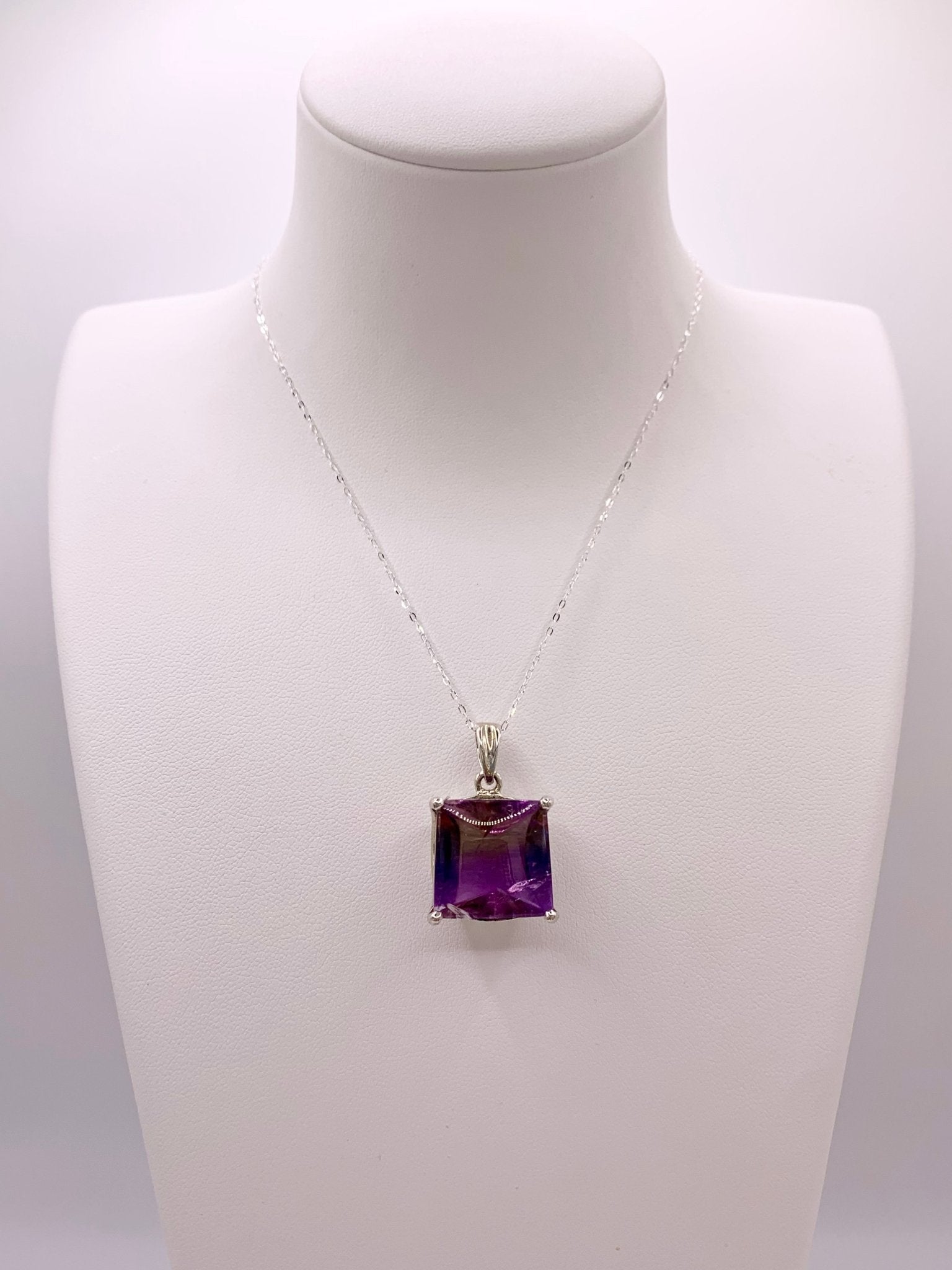 Pendentif en argent et amétrine - shop_name Lithothérapie