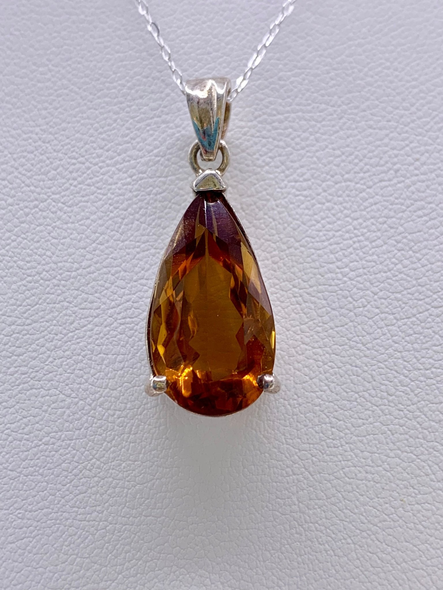 Pendentif en argent et citrine - shop_name Lithothérapie