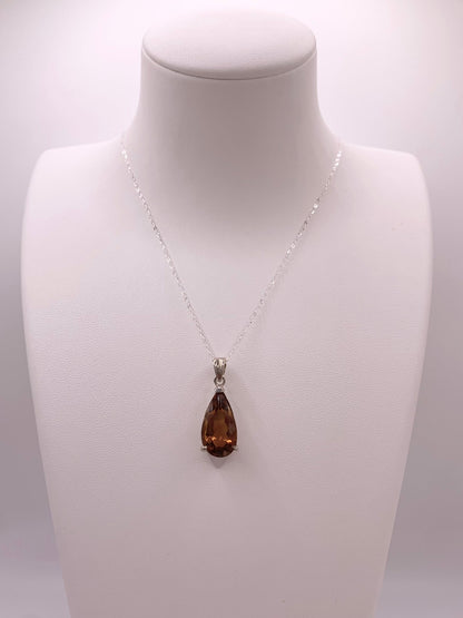 Pendentif en argent et citrine - shop_name Lithothérapie