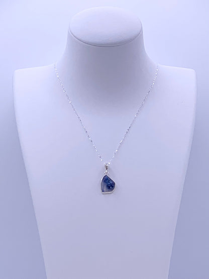 Pendentif en argent et dumortierite - shop_name Lithothérapie