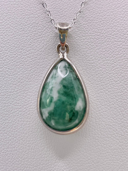 Pendentif en argent et émeraude - shop_name Lithothérapie