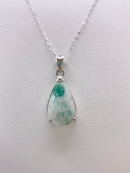 Pendentif en argent et émeraude - shop_name Lithothérapie