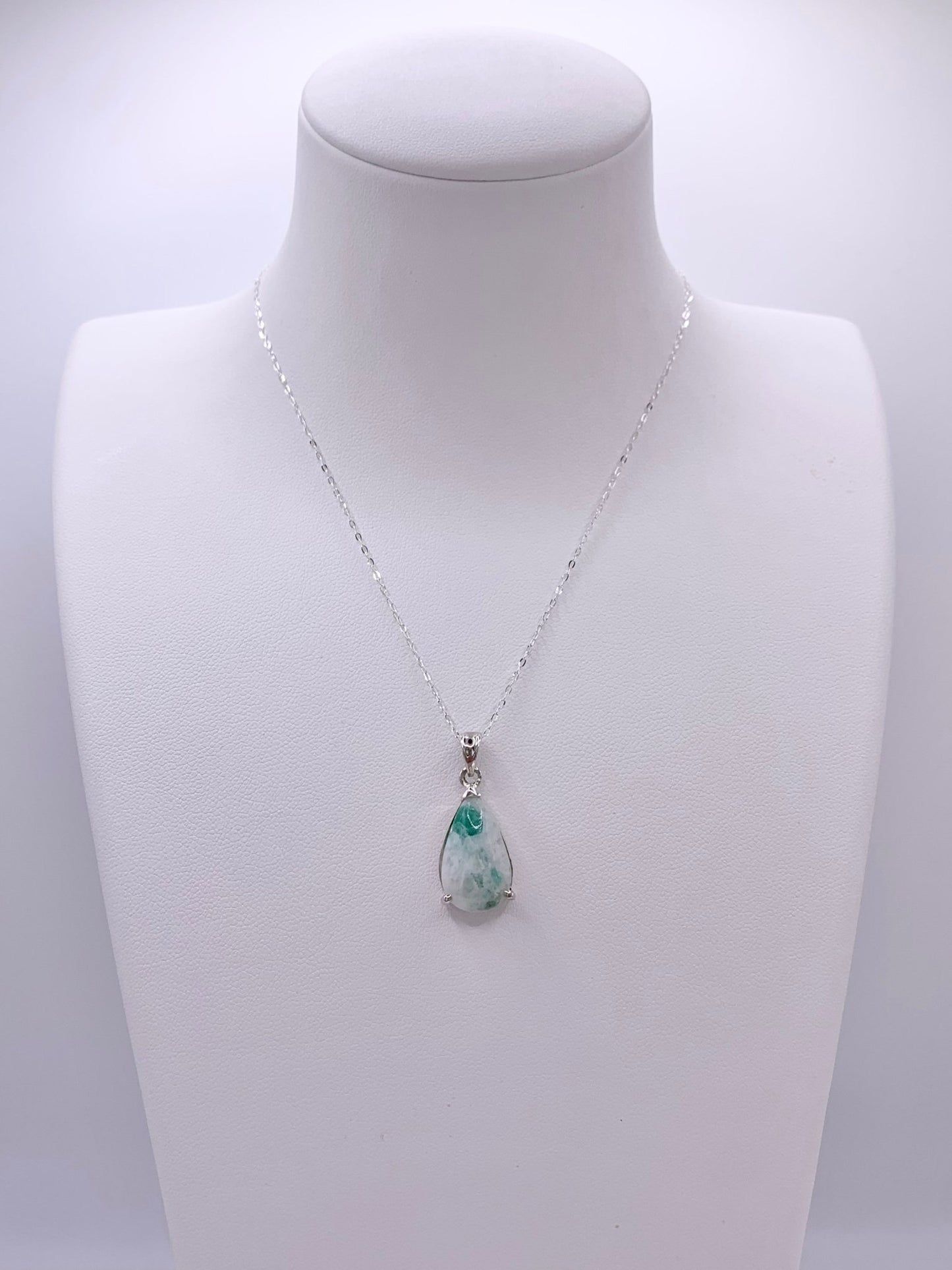 Pendentif en argent et émeraude - shop_name Lithothérapie