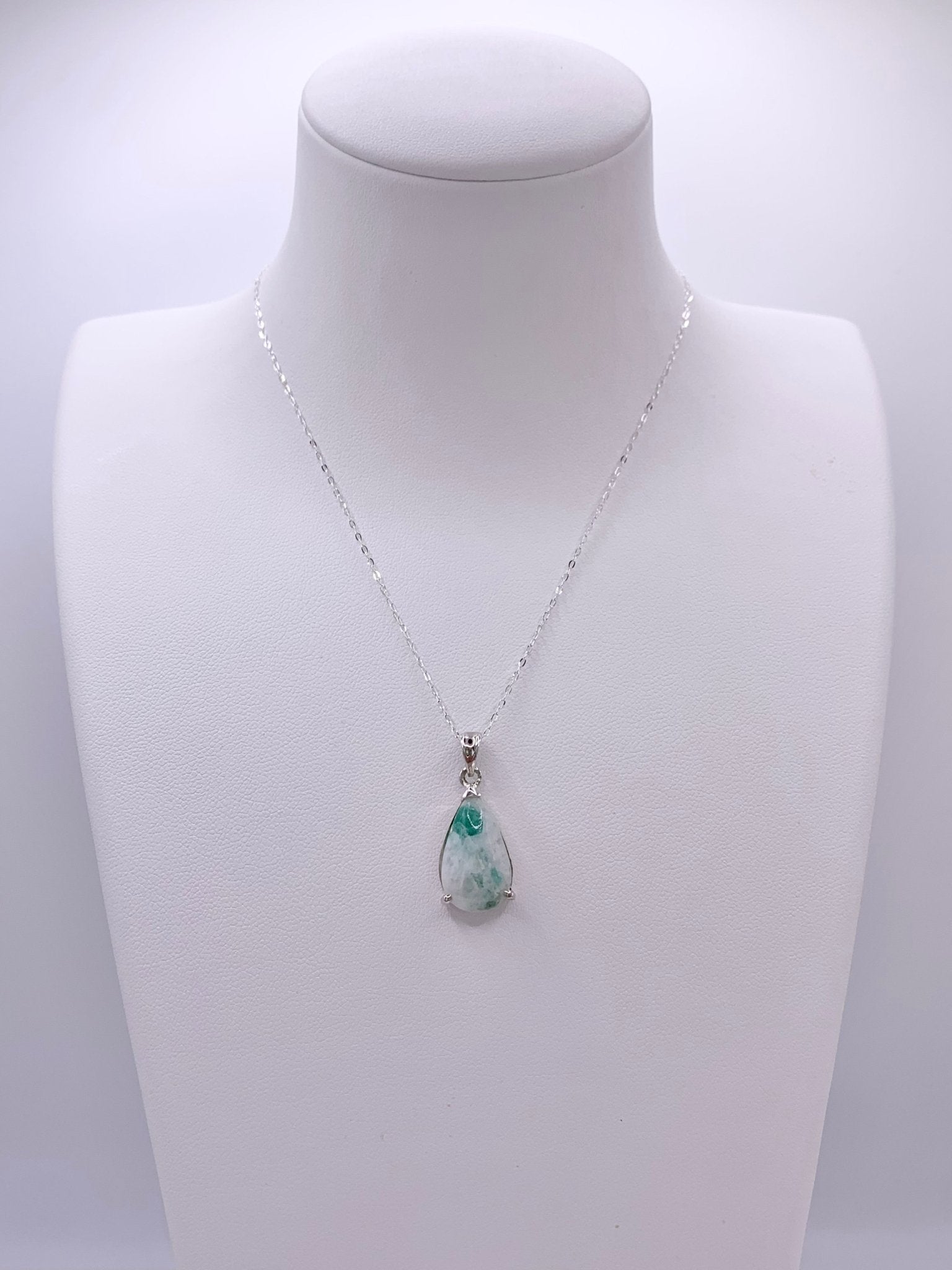 Pendentif en argent et émeraude - shop_name Lithothérapie