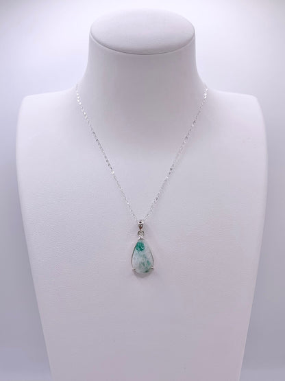 Pendentif en argent et émeraude - shop_name Lithothérapie