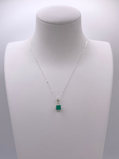 Pendentif en argent et émeraude - shop_name Lithothérapie