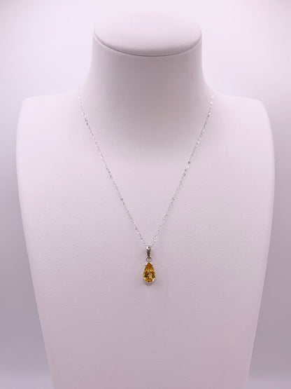 Pendentif en argent et héliodore - shop_name Lithothérapie