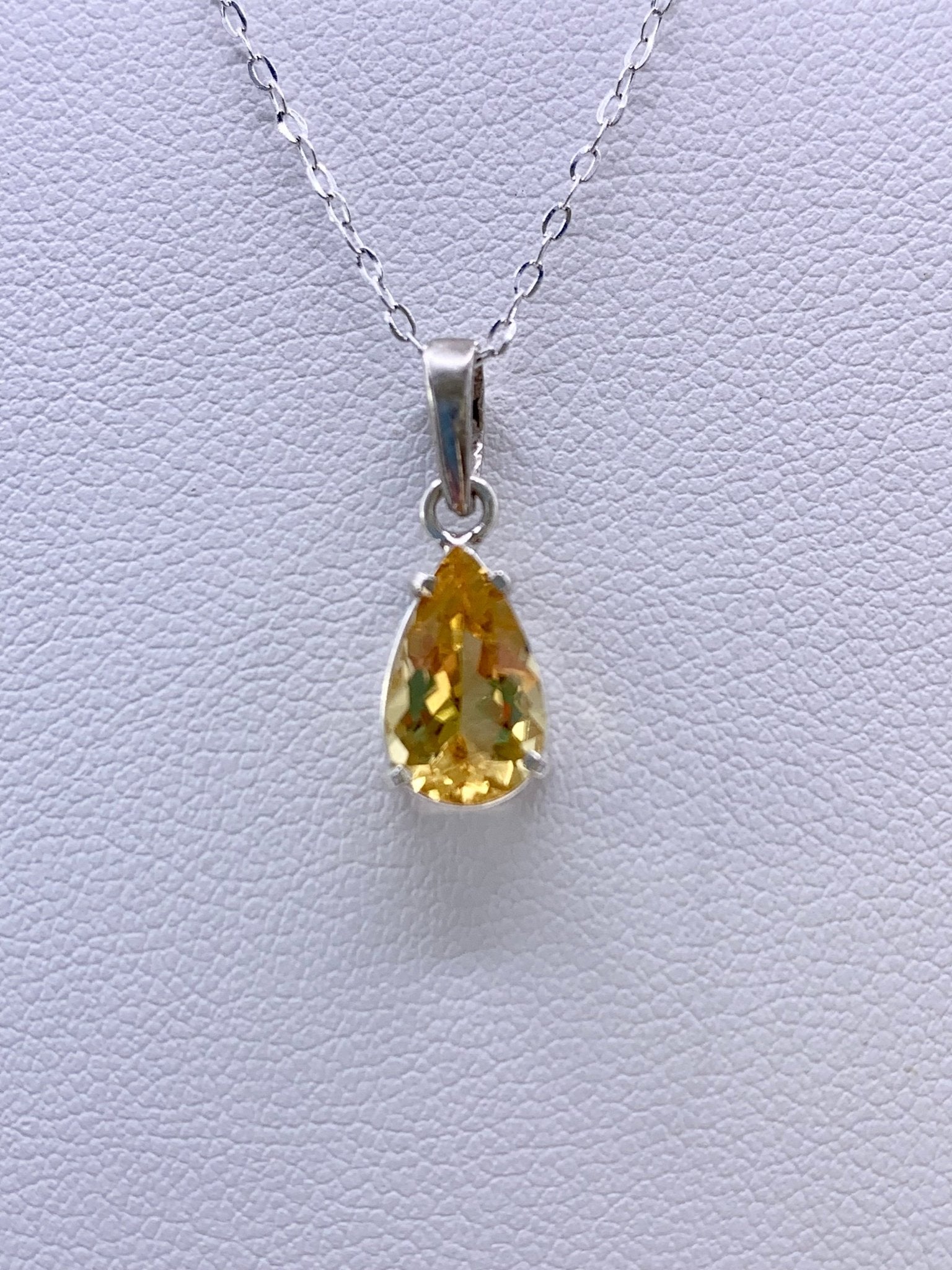 Pendentif en argent et héliodore - shop_name Lithothérapie