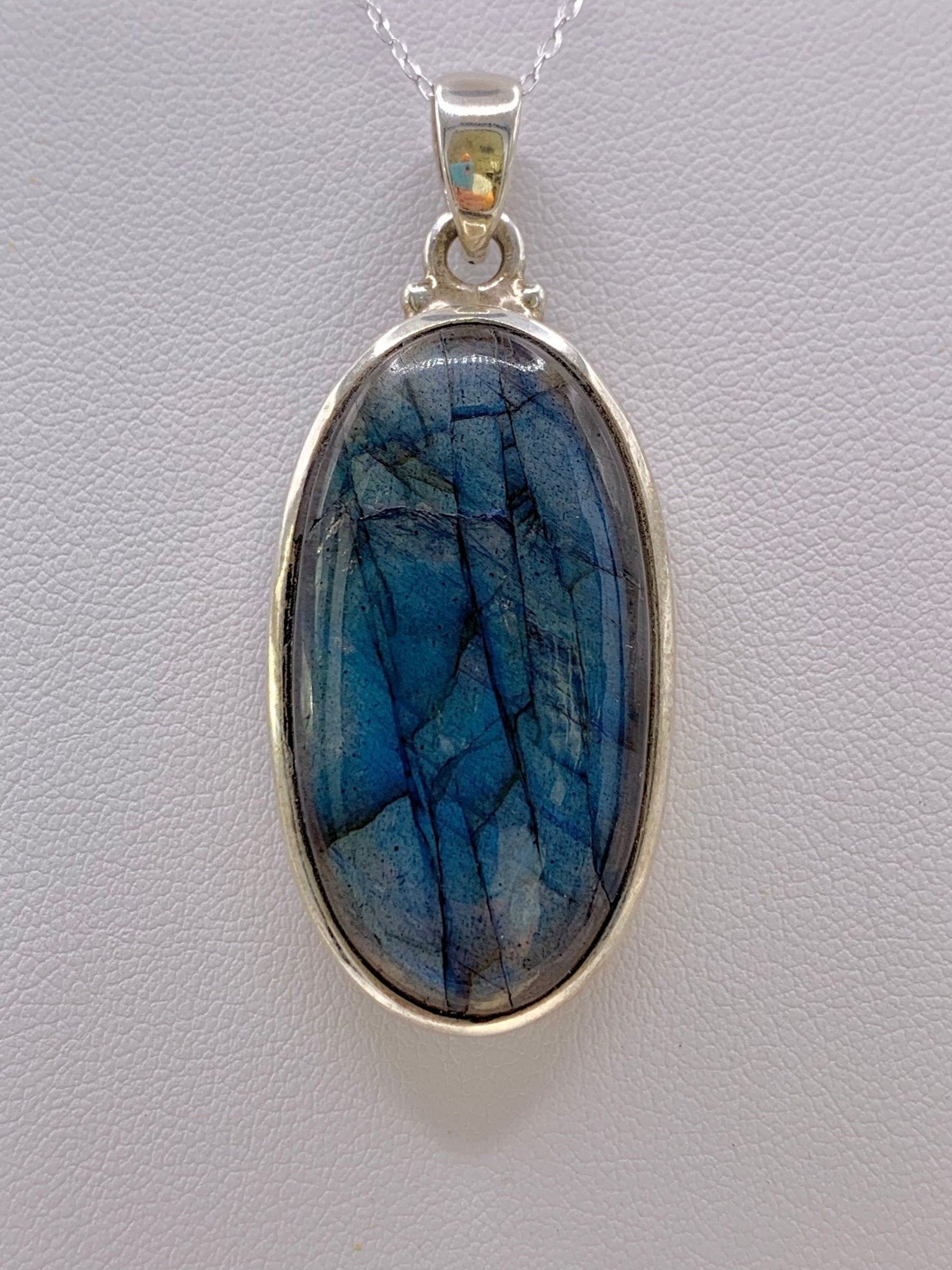 Pendentif en argent et labradorite - shop_name Lithothérapie