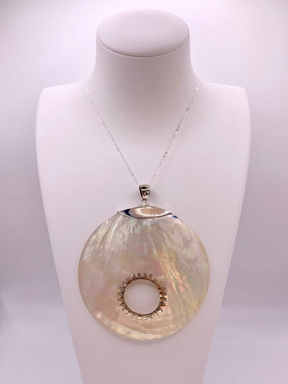 Pendentif en argent et nacre - shop_name Lithothérapie