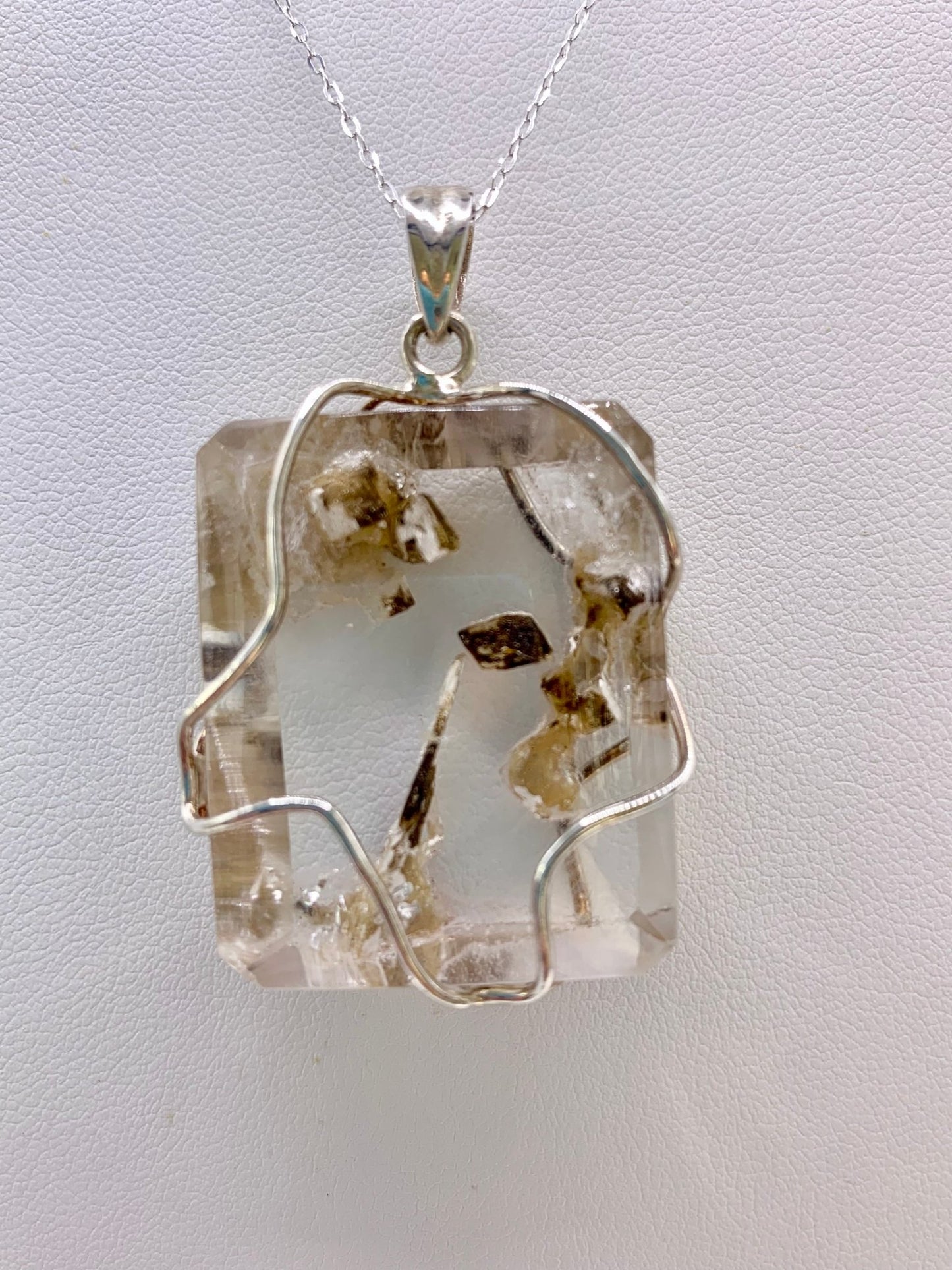 Pendentif en argent et quartz lodolite - shop_name Lithothérapie