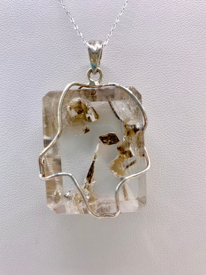 Pendentif en argent et quartz lodolite - shop_name Lithothérapie