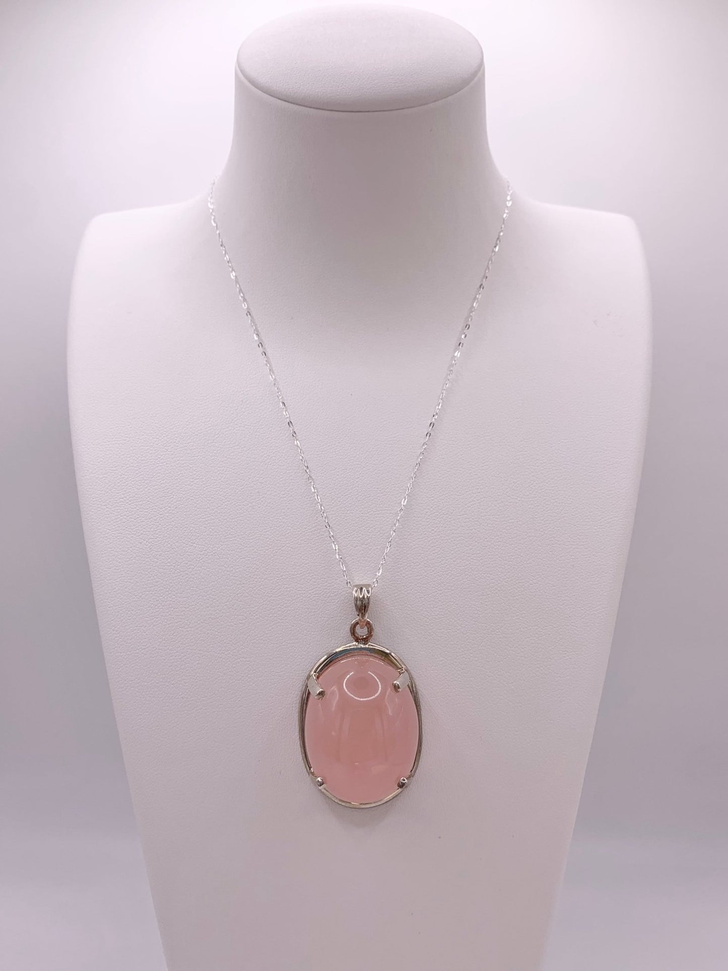 Pendentif en argent et quartz rose - shop_name Lithothérapie