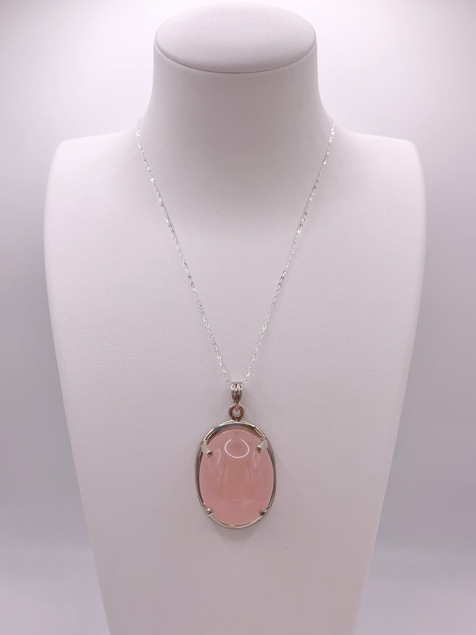 Pendentif en argent et quartz rose - shop_name Lithothérapie