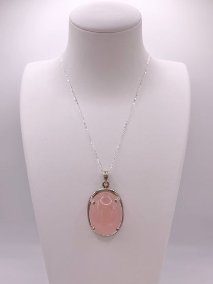 Pendentif en argent et quartz rose - shop_name Lithothérapie