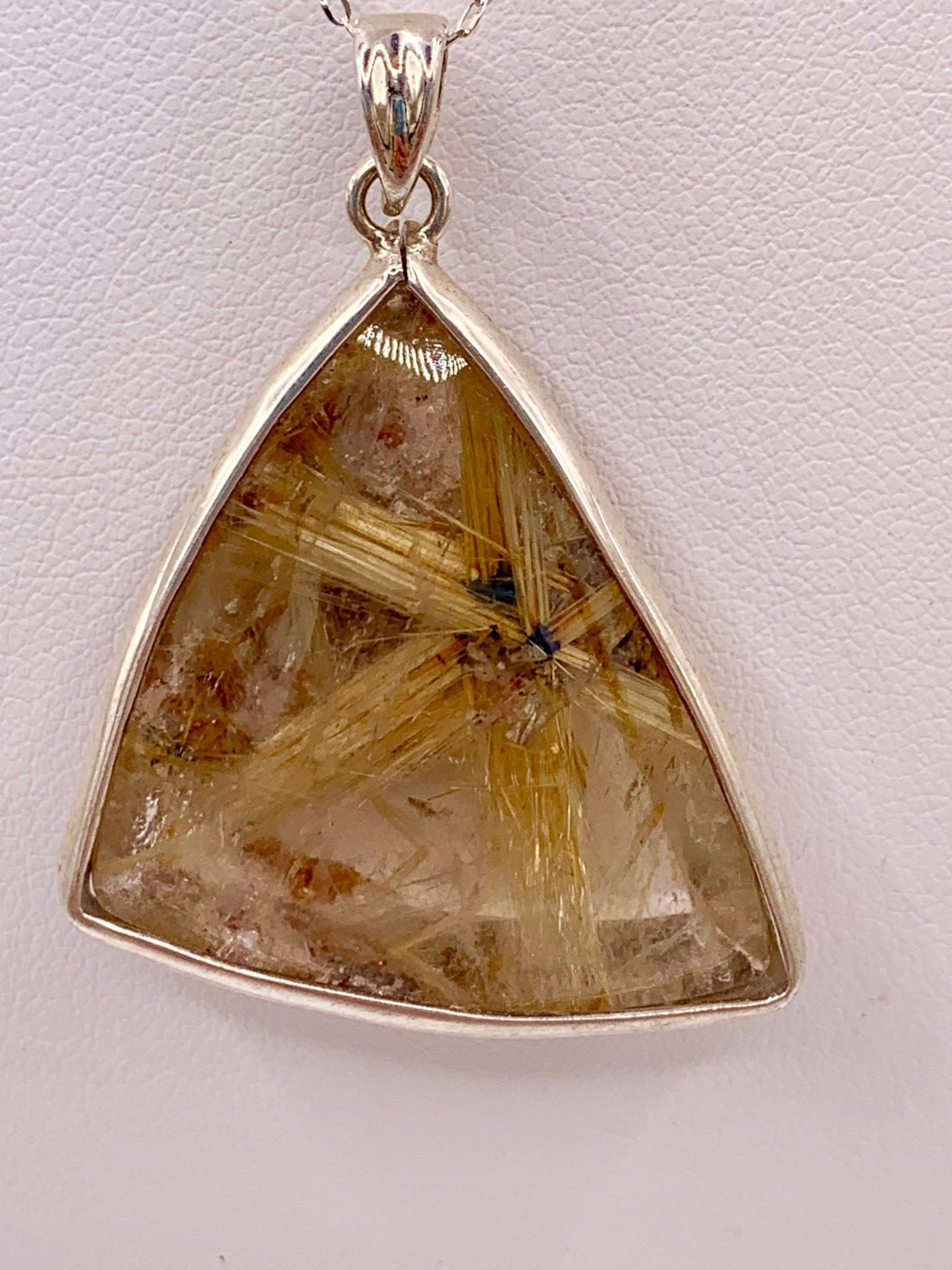 Pendentif en argent quartz rutile et hématite - shop_name Lithothérapie